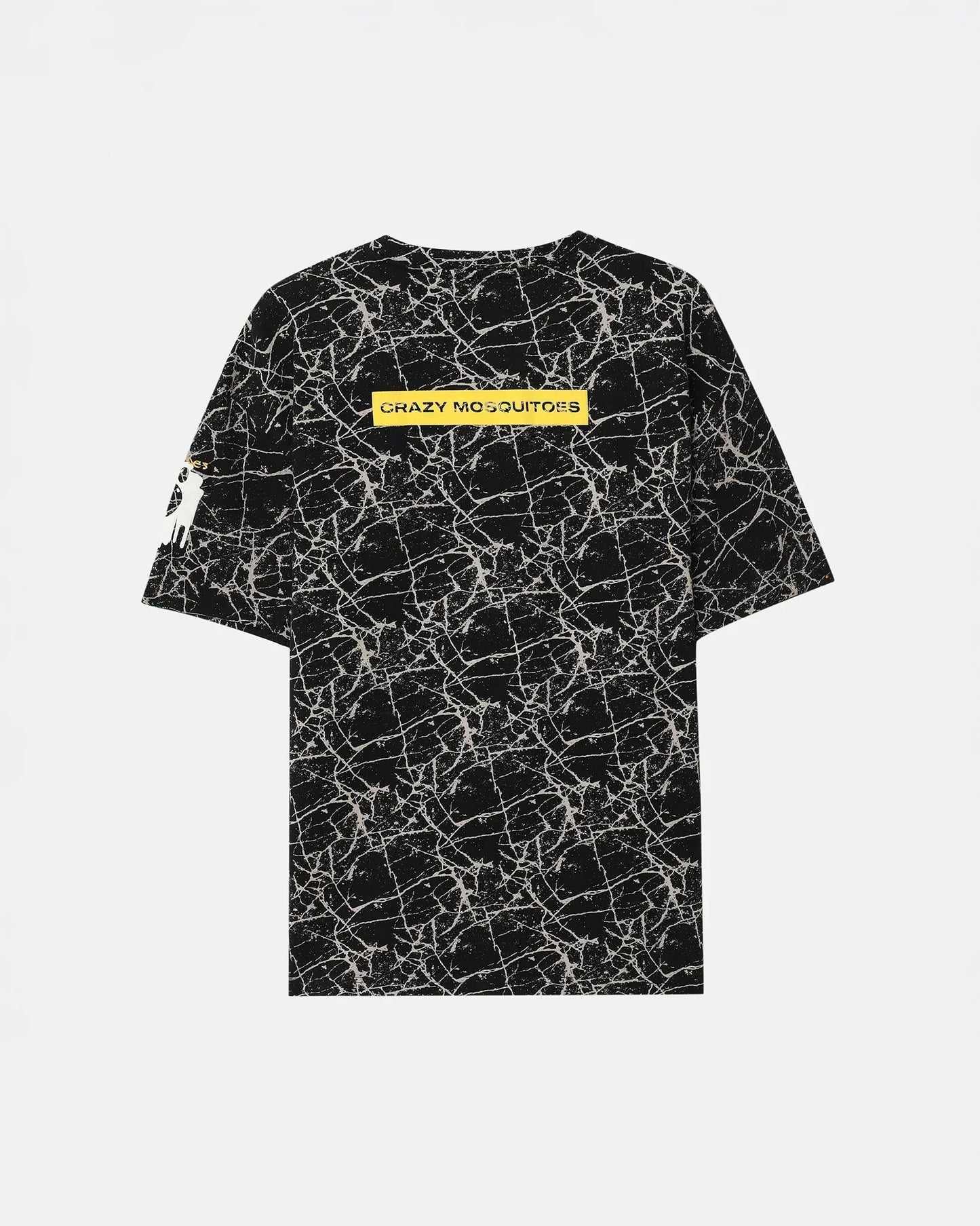 Grumpy Face Embroidered Terry Free Size Tee in Black