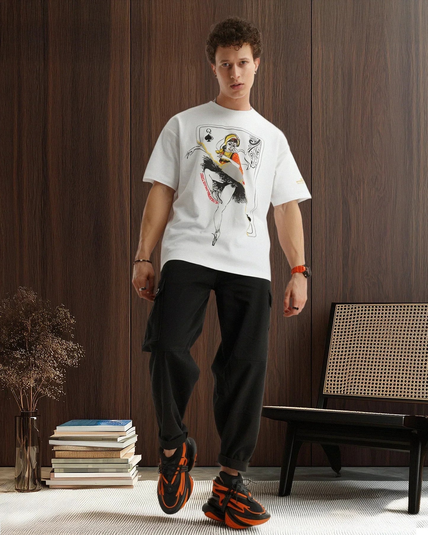 Ballet Queen Drop Shoulder T-Shirt in White
