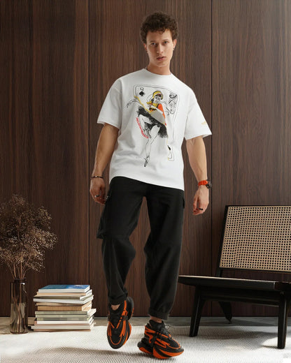 Ballet Queen Drop Shoulder T-Shirt in White