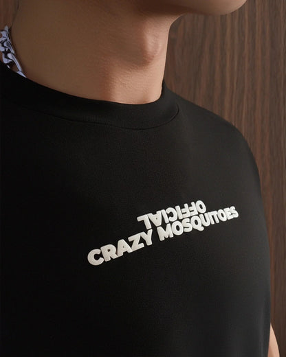 Back Graffti print Drop Shoulder Crew Neck T-Shirt