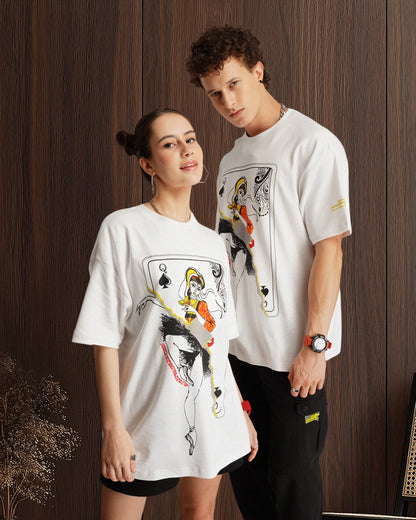 Ballet Queen Drop Shoulder T-Shirt in White