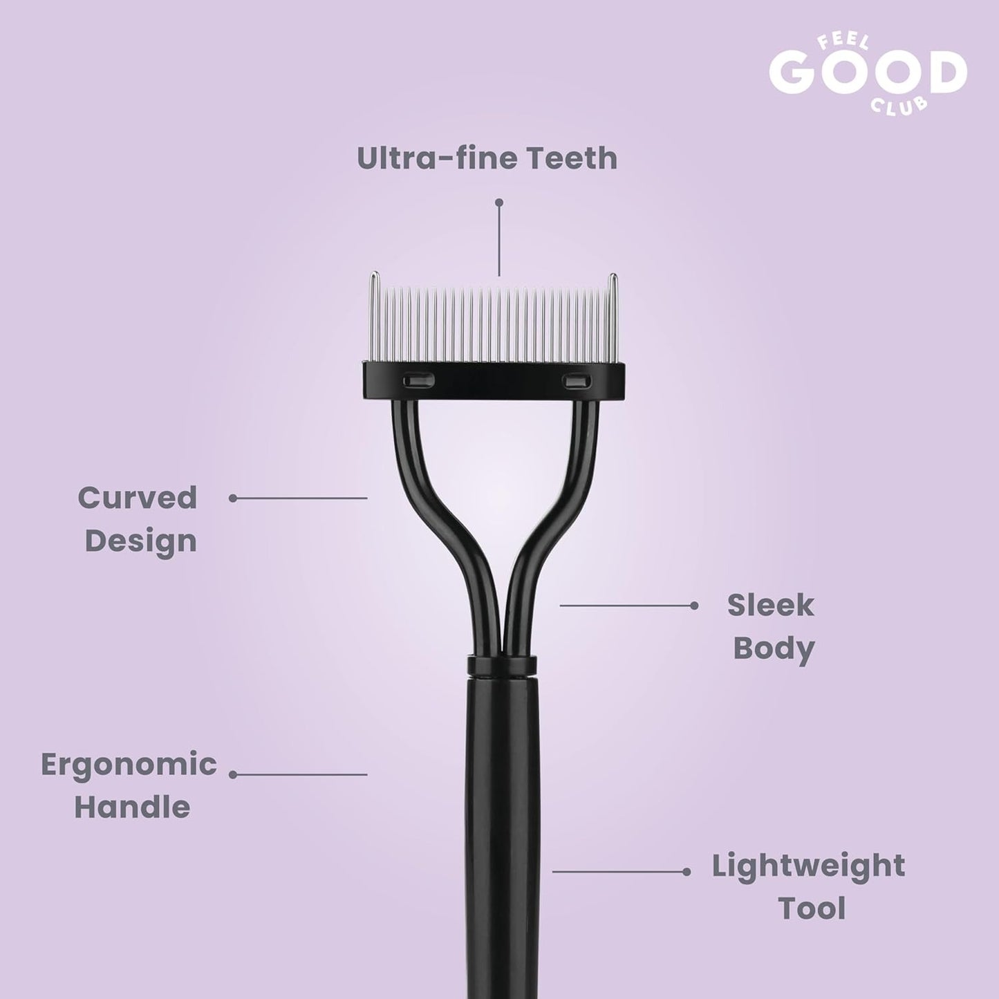 Feel Good Club Eyelash Separator Mascara Comb - Eye Makeup Definer Brush For Natural & False Lashes