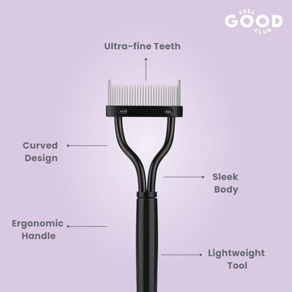 Feel Good Club Eyelash Separator Mascara Comb - Eye Makeup Definer Brush For Natural & False Lashes
