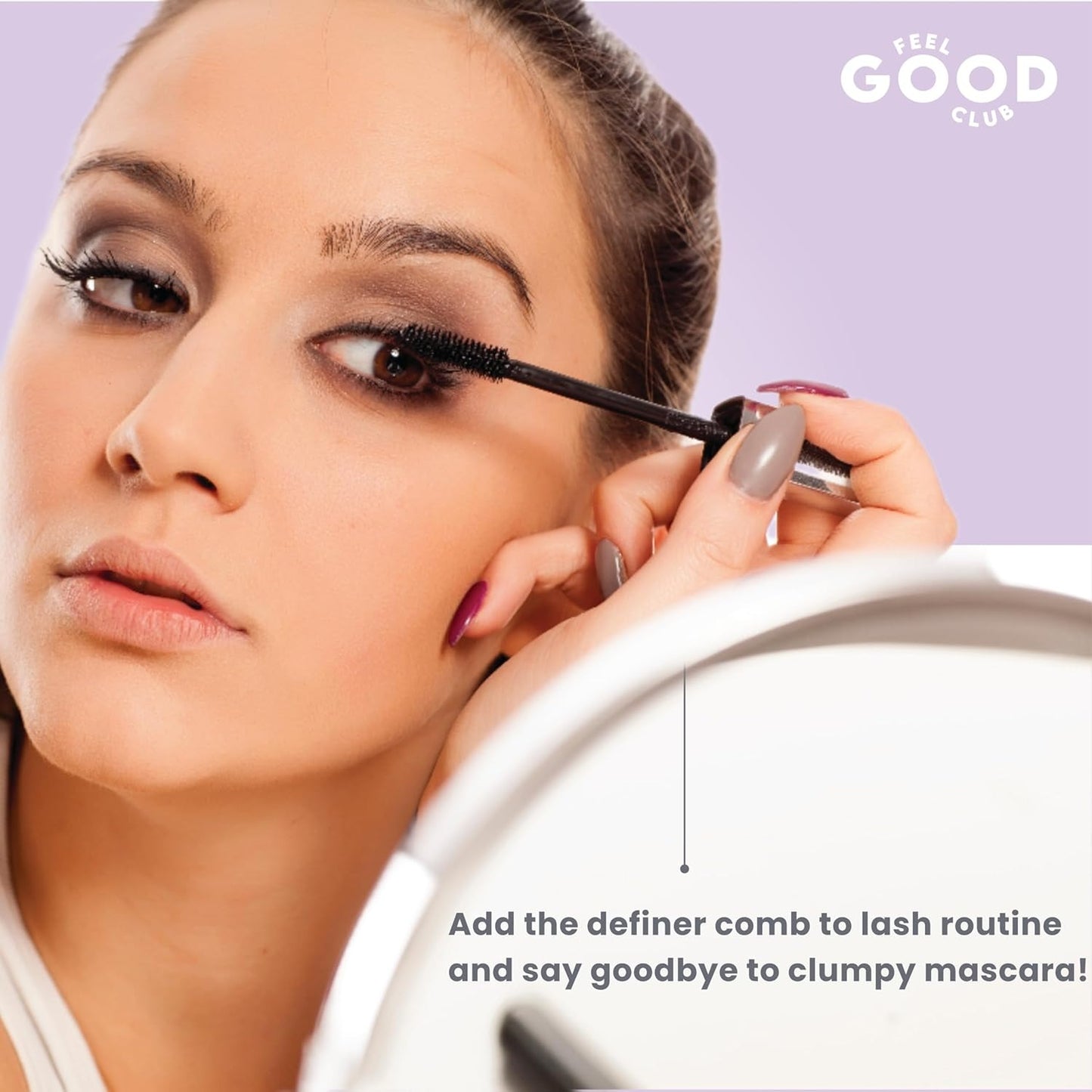 Feel Good Club Eyelash Separator Mascara Comb - Eye Makeup Definer Brush For Natural & False Lashes