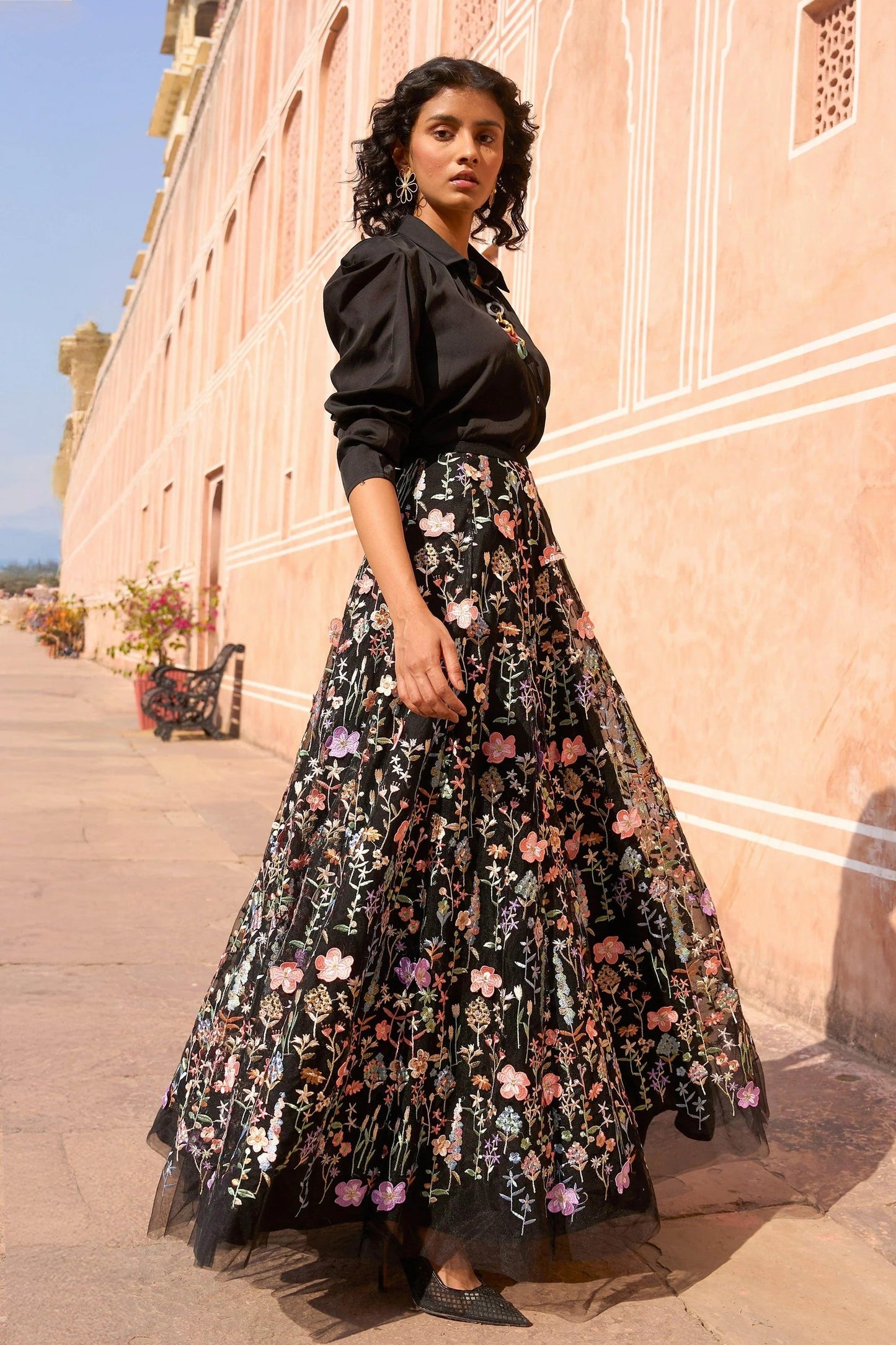 3D FLORAL MAXI SKIRT | Dash and Dot at Broadway
