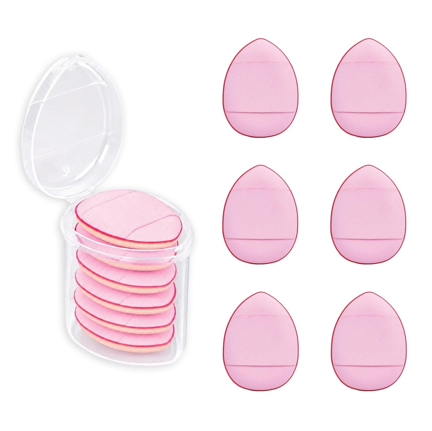 Feel Good Club Set Of 6 Finger Puffs With A Storage Case Mini Makeup Cushion Blender Sponges