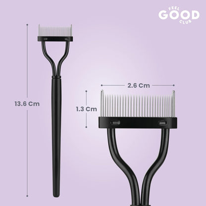 Feel Good Club Eyelash Separator Mascara Comb - Eye Makeup Definer Brush For Natural & False Lashes