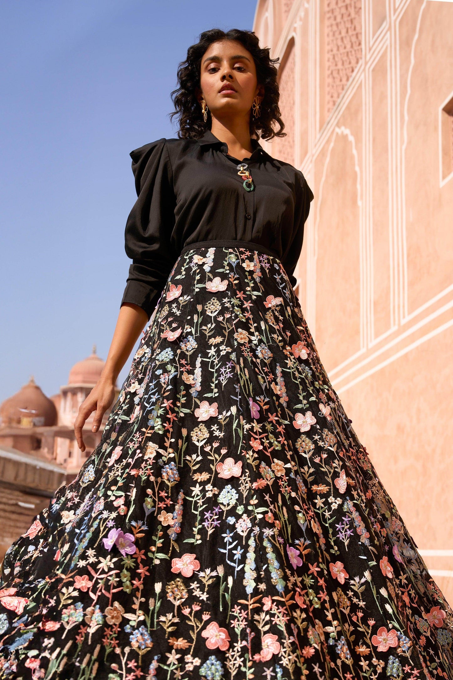 3D FLORAL MAXI SKIRT | Dash and Dot at Broadway