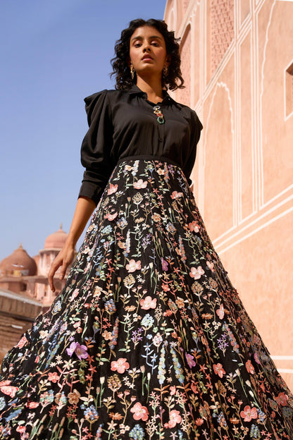3D FLORAL MAXI SKIRT | Dash and Dot at Broadway