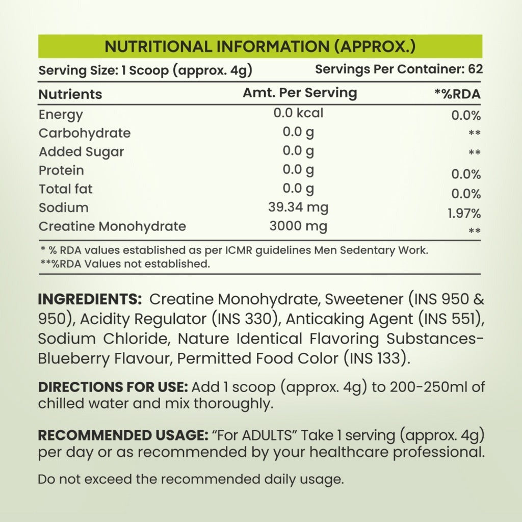 NewYou Creatine Monohydrate Blueberry - (250 grams) | NewYou Collagen at Broadway