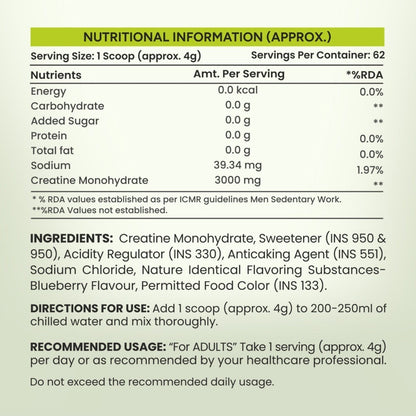 NewYou Creatine Monohydrate Blueberry - (250 grams) | NewYou Collagen at Broadway