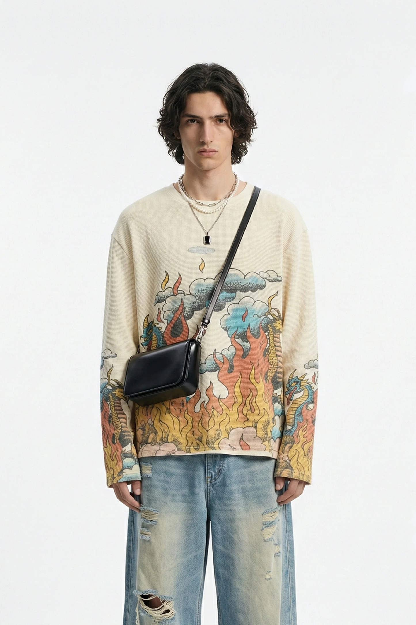 Duo Dragon Full Sleeve Waffle Tee