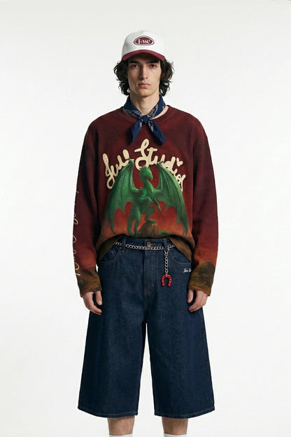 Emerald Dragon Full Sleeve Waffle Tee