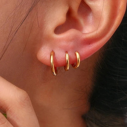 18kt Gold Plated Minimal Round Hoops, Sudha