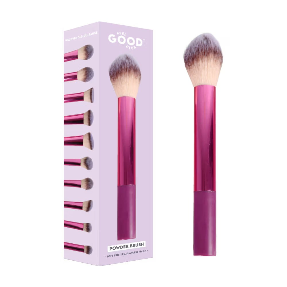 Feel Good Club Powder Brush For Blending Loose Pressed Baked Setting & Finishing Face Makeup Powder