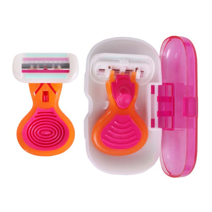Feel Good Club Mini Body Razor With 5 Precision Blades & Travel Case For Painless Body Hair Removal