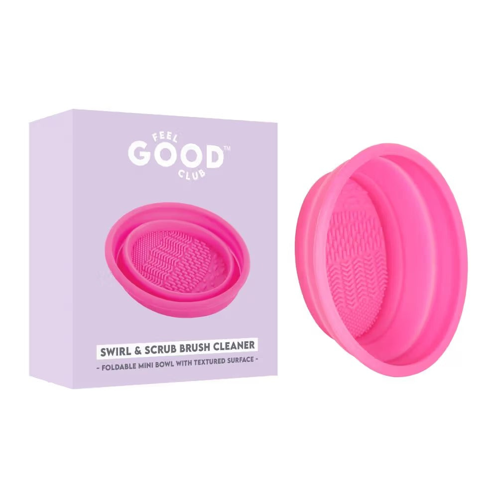 Feel Good Club Swirl & Scrub Mini Foldable Makeup Brush Cleaner Silicone Bowl With Textured Surface