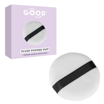 Feel Good Club Plush Powder Puff Large Round Makeup Blender For Loose & Pressed Setting Powder