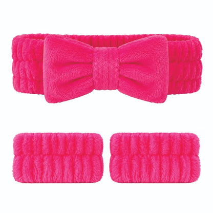 Feel Good Club Headband & Wristbands - Ultra Soft Set For Face Wash Skincare Makeup & Spa (3pcs)