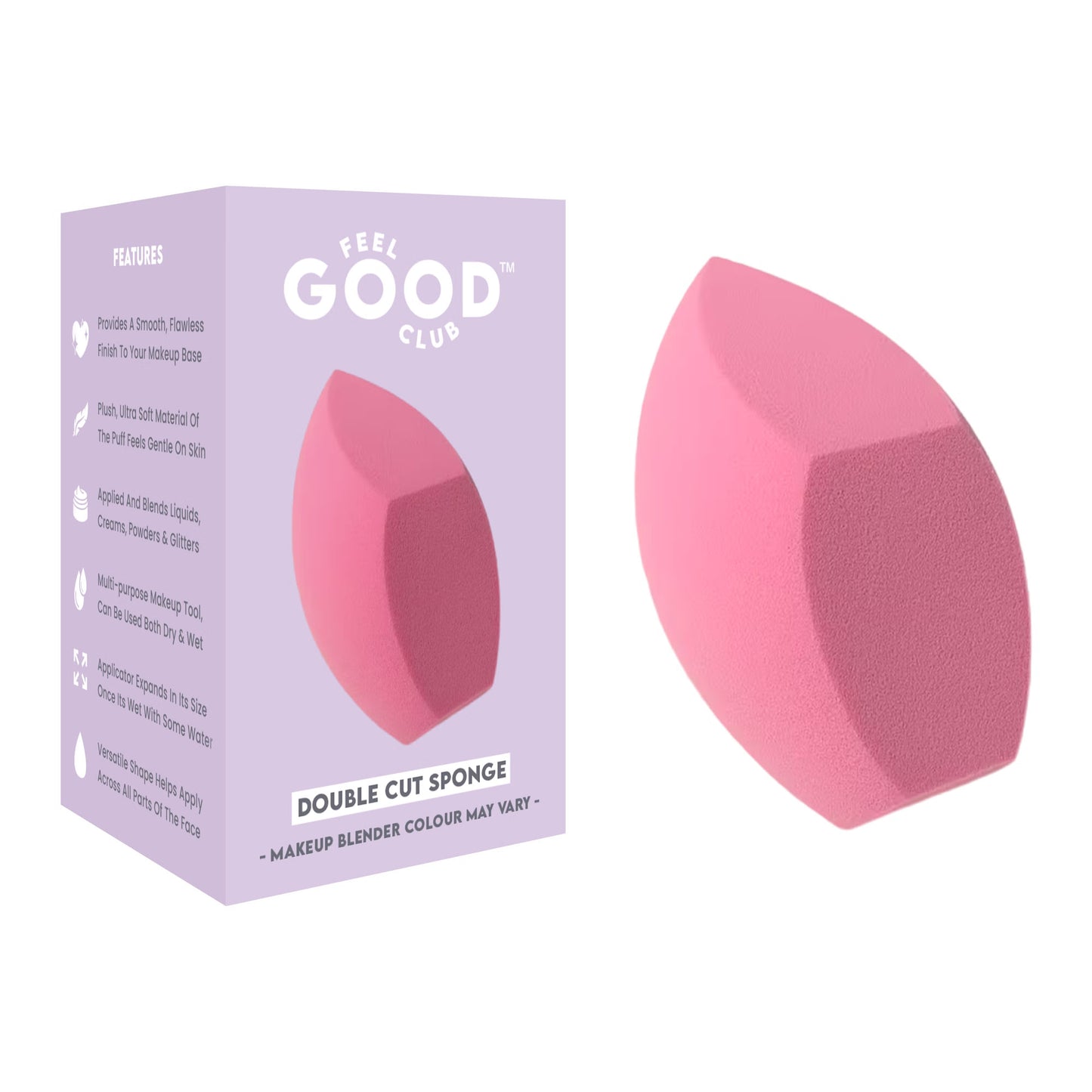 Feel Good Club Double Cut Makeup Sponge Puff For Blending Foundation Concealer Blush Face Contour