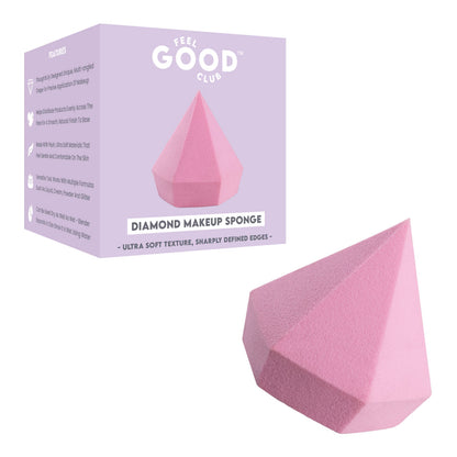 Feel Good Club Diamond Makeup Blender Beauty Sponge Puff For Foundation Concealer Contour & Powder