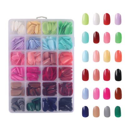 Feel Good Club False Nails - Box Of 576 Pcs Press On/ Fake Nails In 24 Colours (Glue Not Included)