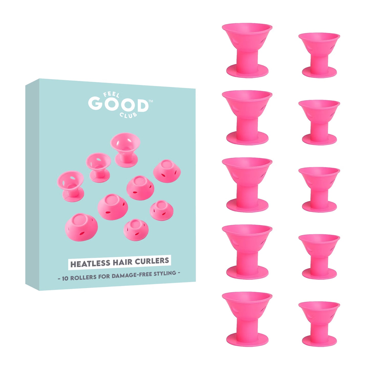 Feel Good Club Heatless Hair Rollers (Pack Of 10 Pcs)