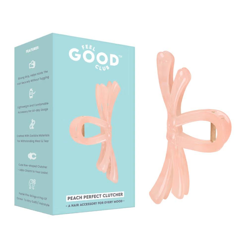 Feel Good Club Peach Perfect Hair Clutcher - Hair Claw Clip Accessory For Strong Hold And Styling