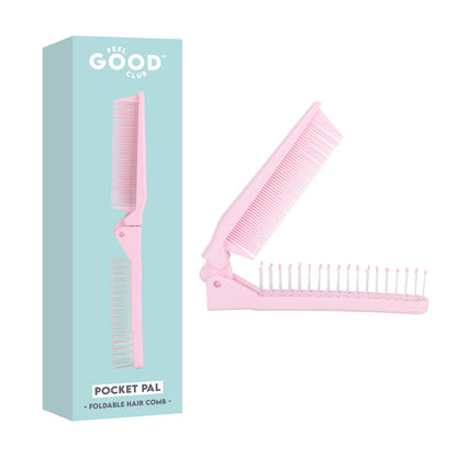 Feel Good Club Pocket Pal - Foldable Mini Hair Comb For Detangling Frizz-Control & Styling On The Go