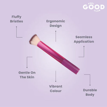 Feel Good Club Buffer Brush For Applying & Blending Foundation Concealer Powder Face & Body Makeup