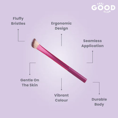 Feel Good Club Angled Makeup Brush With Slant Head For Face Nose Jawline Cheek Contour & Highlight