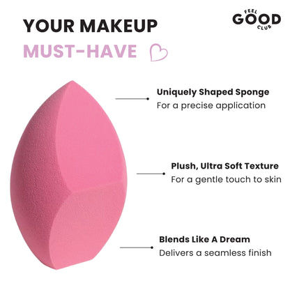 Feel Good Club Double Cut Makeup Sponge Puff For Blending Foundation Concealer Blush Face Contour
