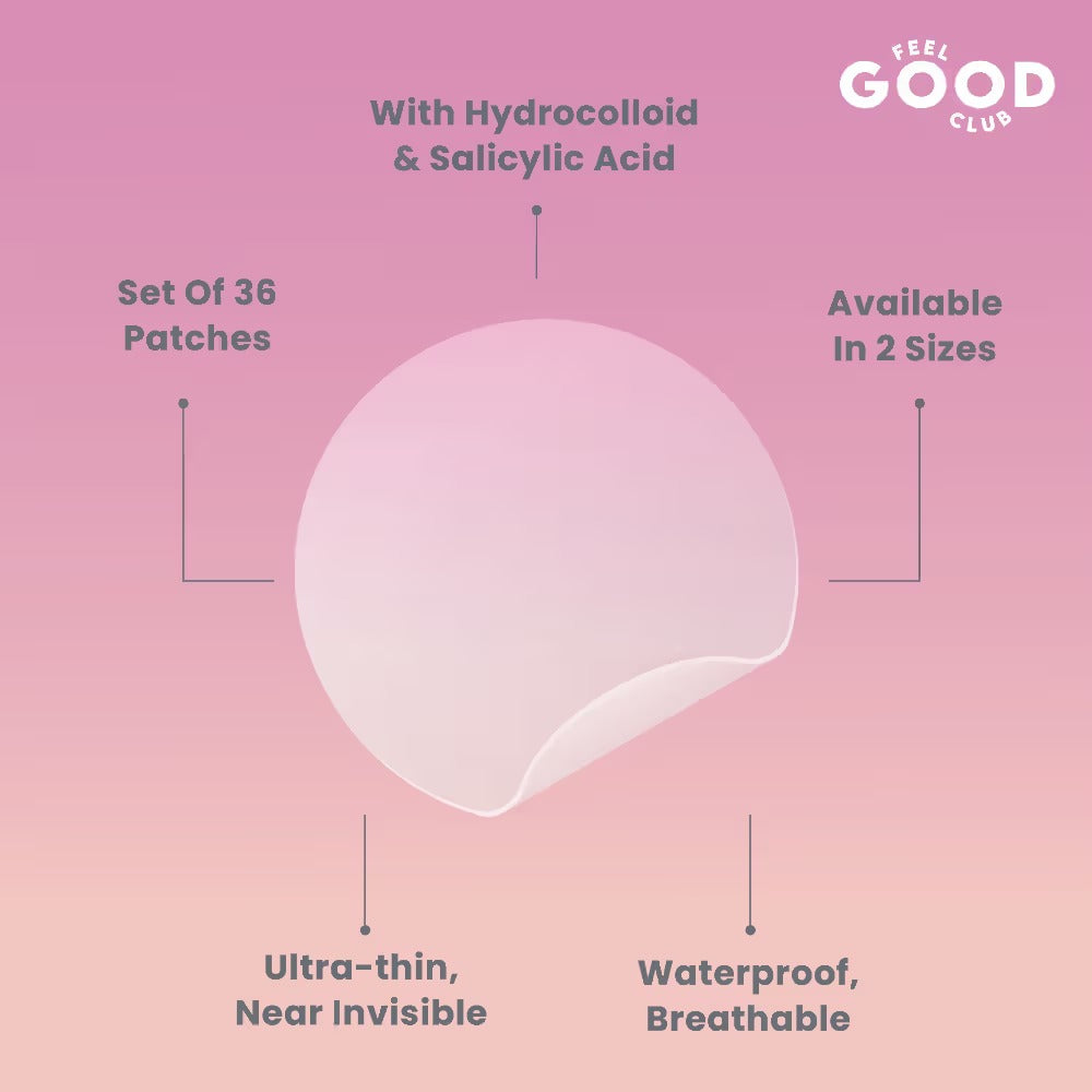 Feel Good Club Pimple Patch With Hydrocolloid & Salicylic Acid For Acne Healing & Spot Correction