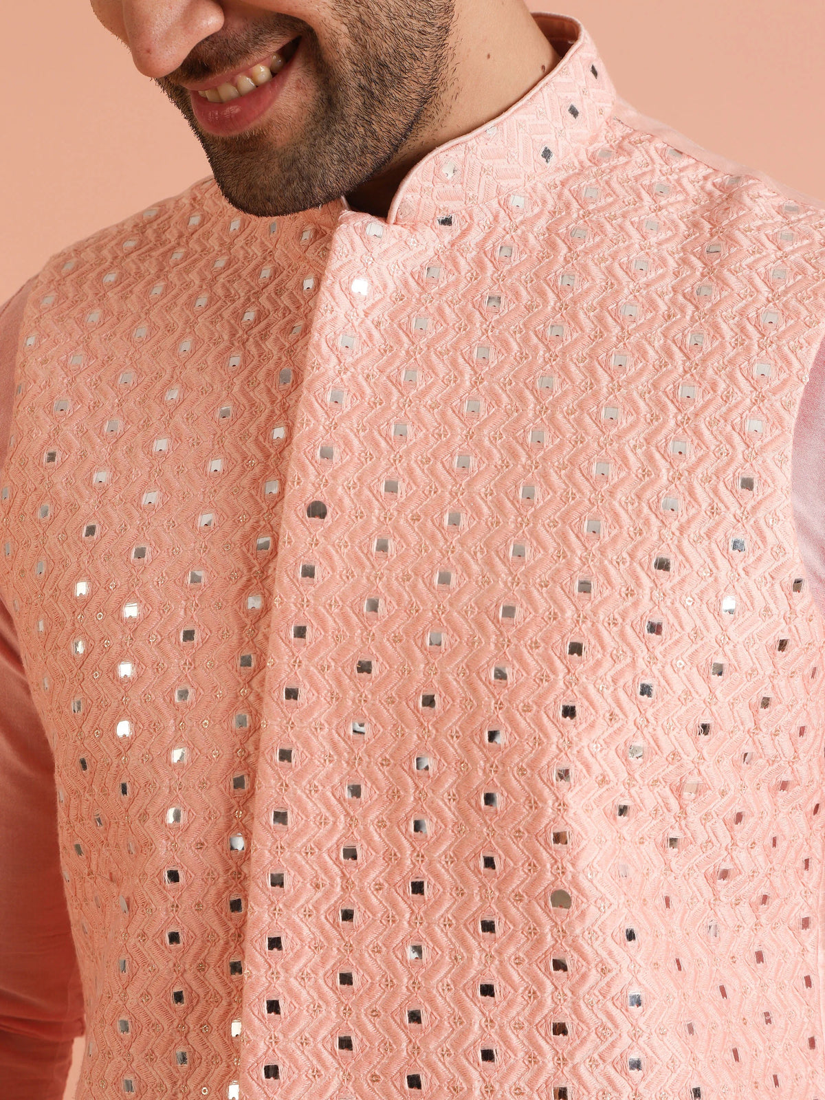 Kisah Men's Blush-Pink Short Jacket