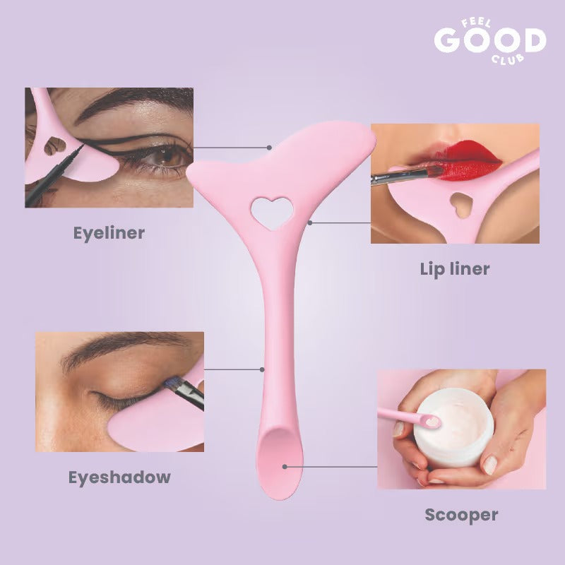 Feel Good Club Eyeliner Stencil - Makeup Applicator Guide For Winged Liner Kajal Mascara & Lip Liner