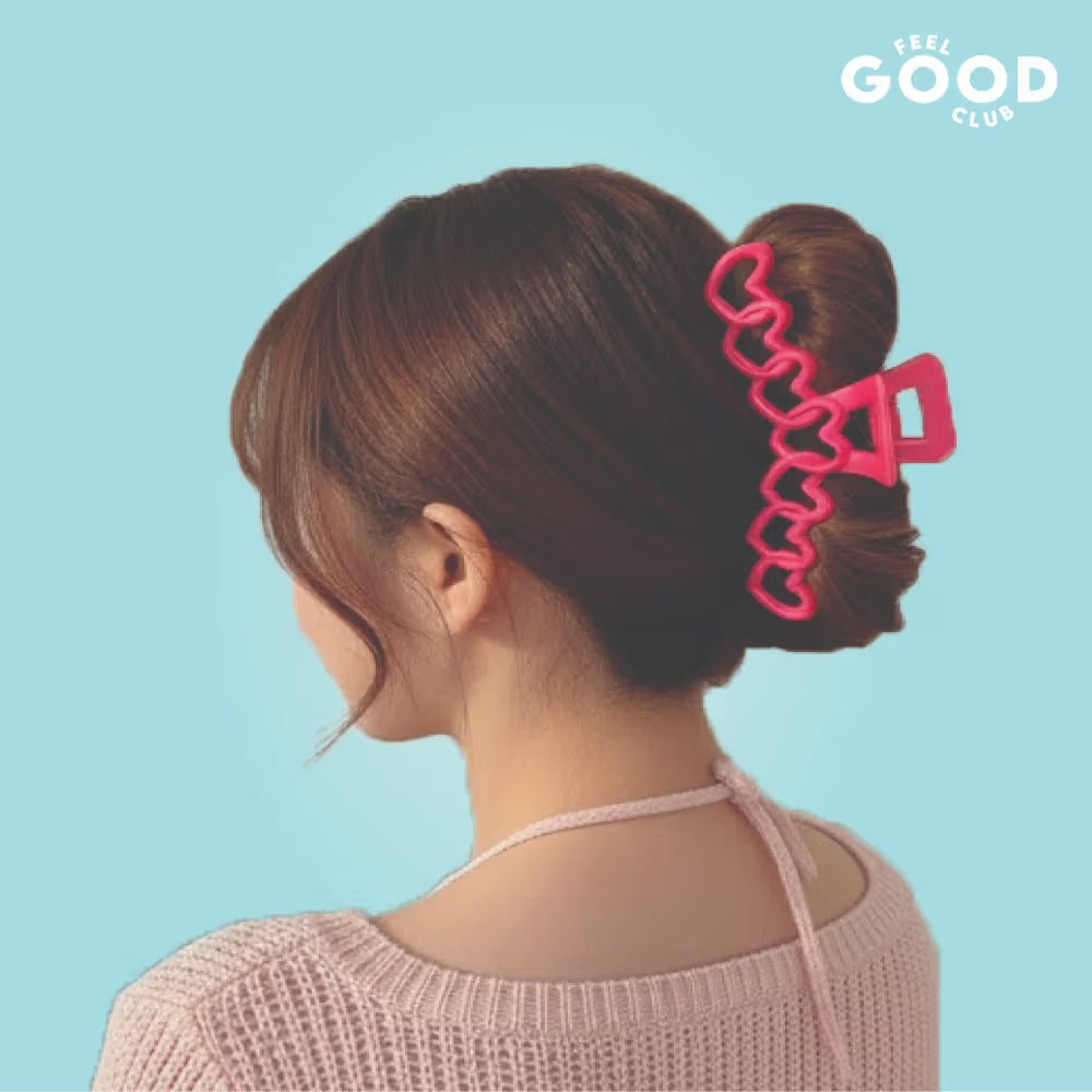 Feel Good Club Sweetheart Hair Clutcher - Pink Claw Clip Accessory For Strong Hold Hair Styling
