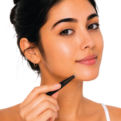Feel Good Club Slant Tip Tweezer - Premium Plucker Tool For Eyebrows And Unwanted Facial Hair