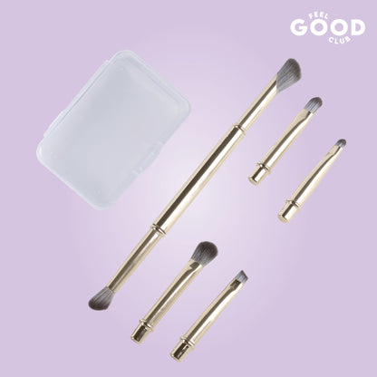 Feel Good Club Detachable Brush Set - 6 Face & Eye Makeup Blending With Luxe Finish