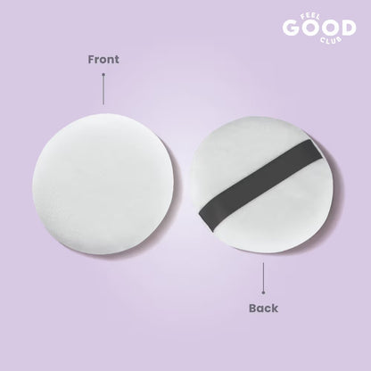 Feel Good Club Plush Powder Puff Large Round Makeup Blender For Loose & Pressed Setting Powder