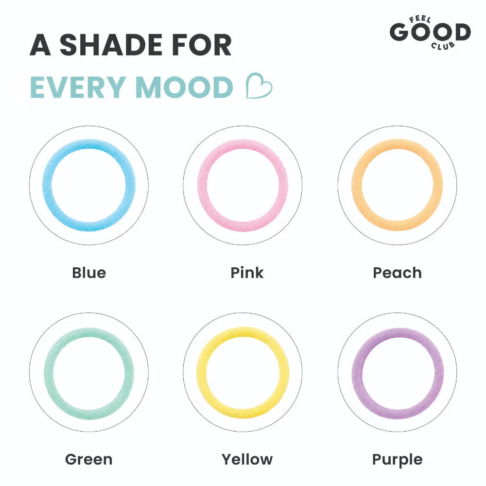 Feel Good Club Candy Pop Hair Ties - Set Of 24 Hair Bands In 6 Colours In A Travel-Friendly Jar