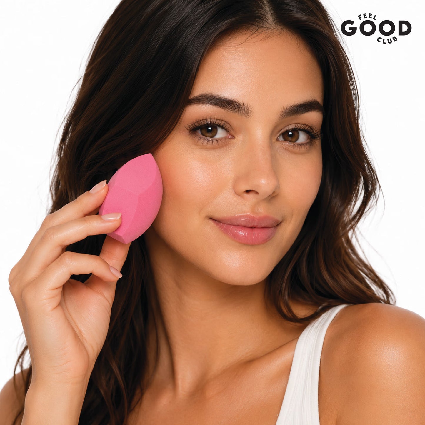 Feel Good Club Double Cut Makeup Sponge Puff For Blending Foundation Concealer Blush Face Contour