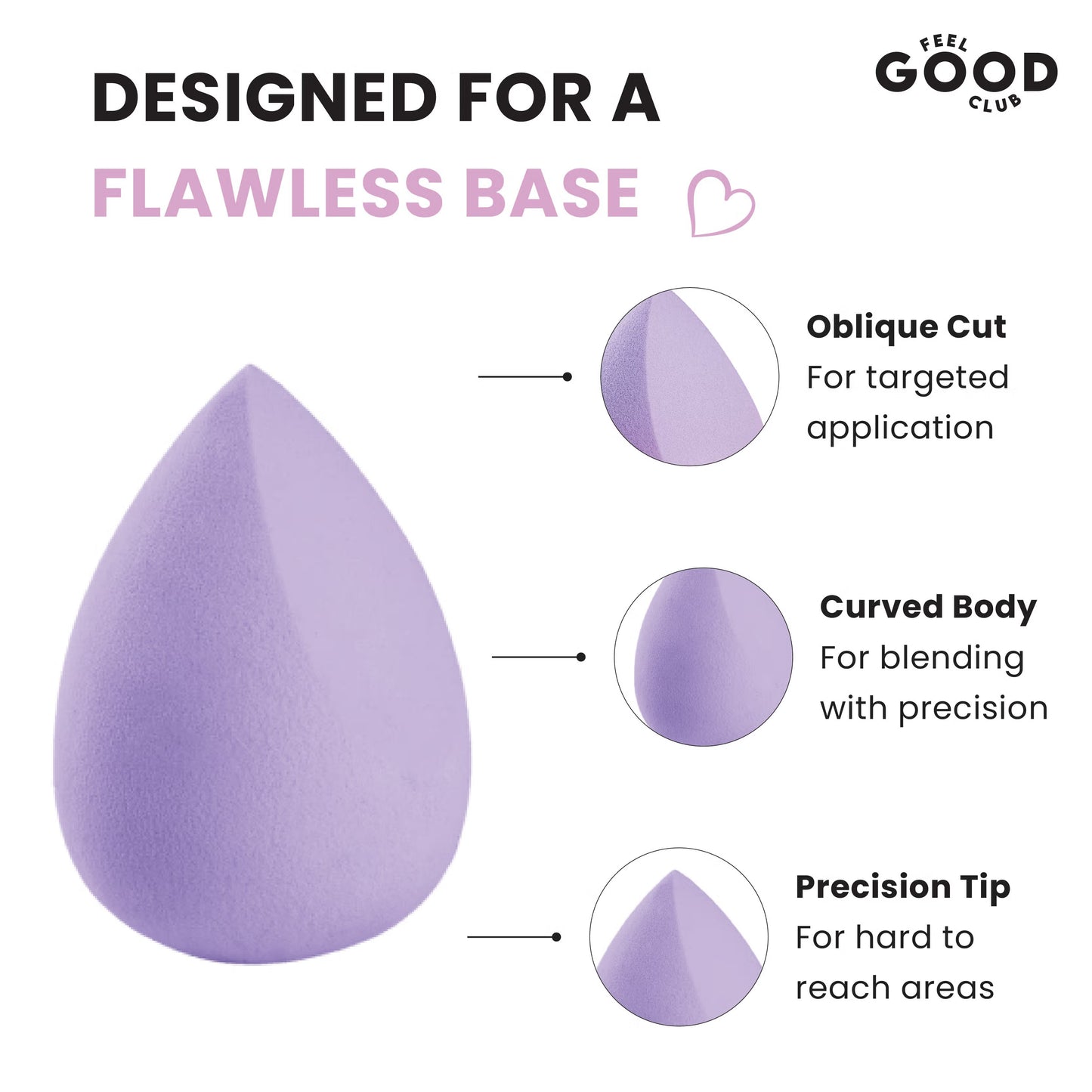 Feel Good Club Sponge & Seat - Makeup Blender With A Stand For Face Foundation Powder Beauty Puff