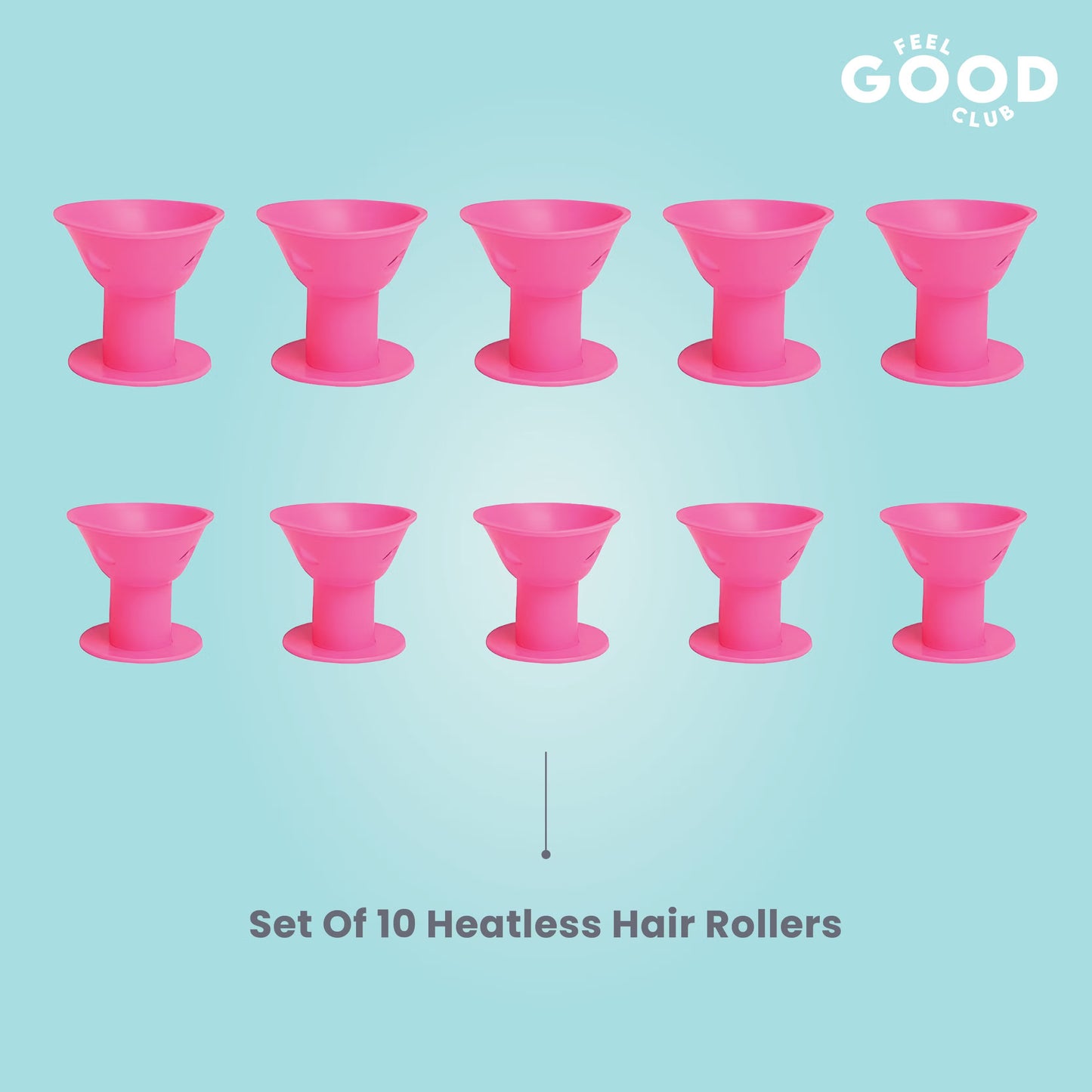 Feel Good Club Heatless Hair Rollers (Pack Of 10 Pcs)