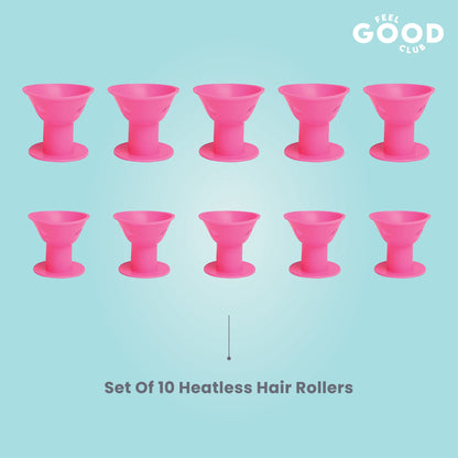 Feel Good Club Heatless Hair Rollers (Pack Of 10 Pcs)