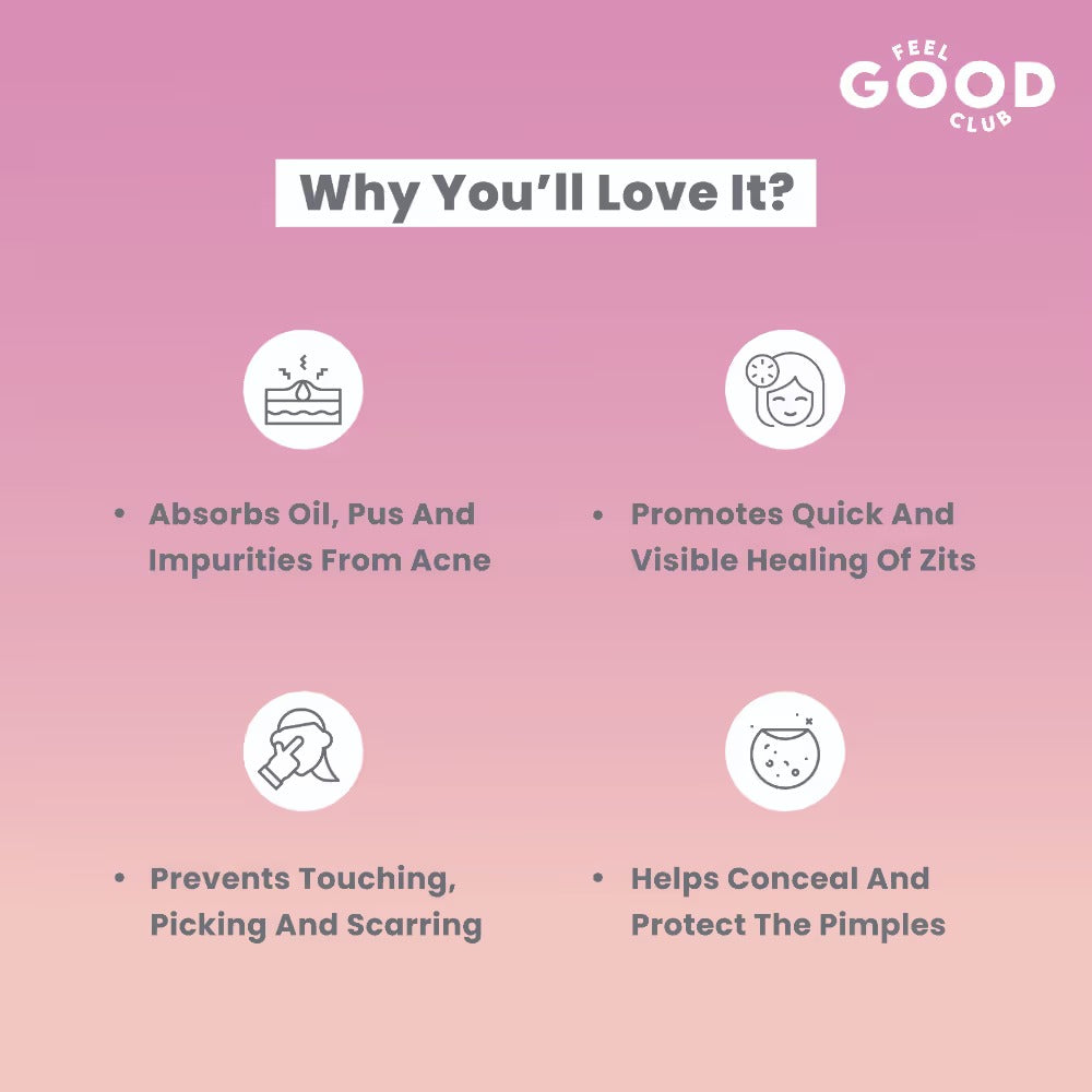 Feel Good Club Pimple Patch With Hydrocolloid & Salicylic Acid For Acne Healing & Spot Correction