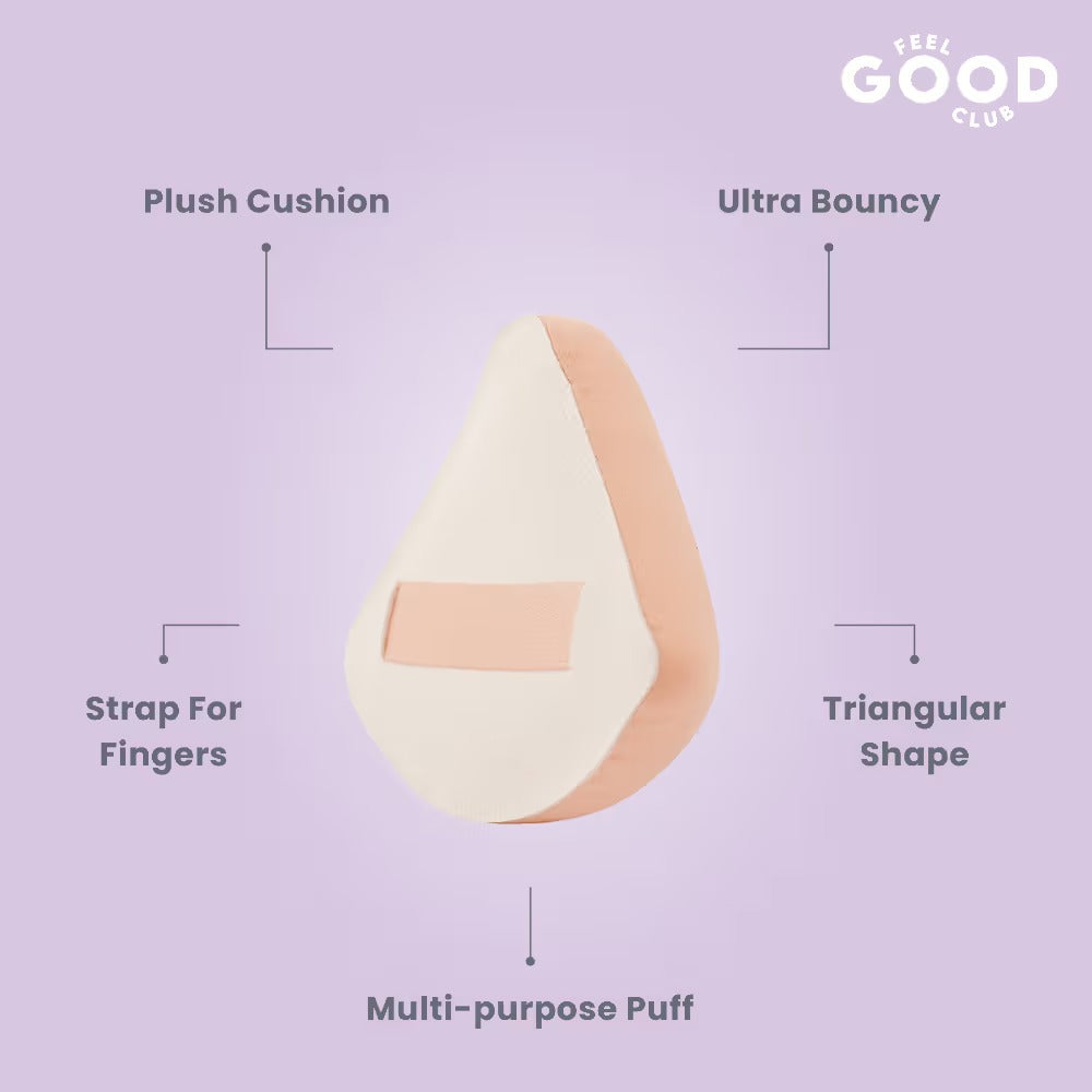 Feel Good Club Marshmallow Triangle Cushion Puff - Ultra Soft Face Makeup Blender Beauty Sponge