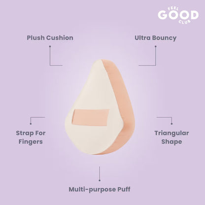 Feel Good Club Marshmallow Triangle Cushion Puff - Ultra Soft Face Makeup Blender Beauty Sponge