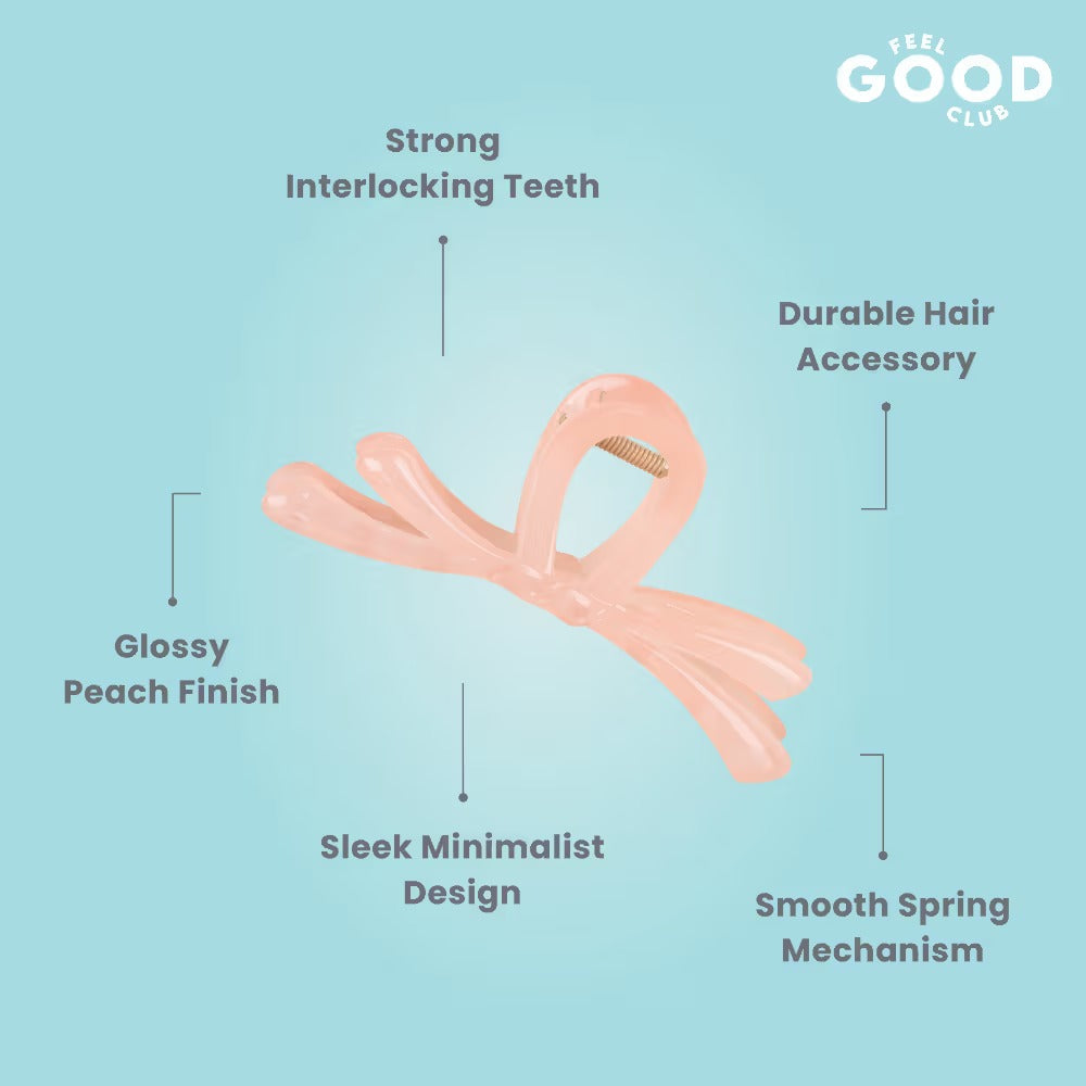 Feel Good Club Peach Perfect Hair Clutcher - Hair Claw Clip Accessory For Strong Hold And Styling