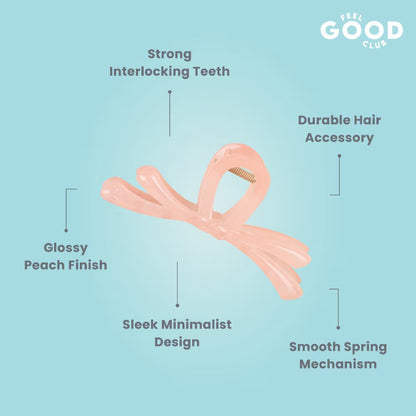 Feel Good Club Peach Perfect Hair Clutcher - Hair Claw Clip Accessory For Strong Hold And Styling