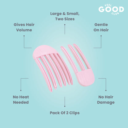 Feel Good Club Root Lifter Hair Volumizing Clips For Heatless Bounce To Flat Hair - Set Of 2 Pcs